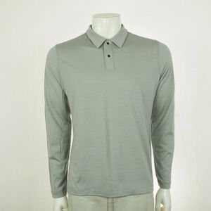Proof 72-Hour Merino Wool Nylon Blend Polo Shirt Mens Medium Gray Snap-Front